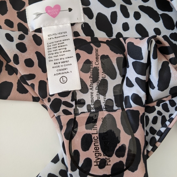 Buddy Love Adriana Cheetah Print Triangle Tie Front 2 pc Bikini L NWT - Picture 10 of 11